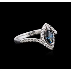 14KT White Gold 0.75ctw Blue Diamond Ring