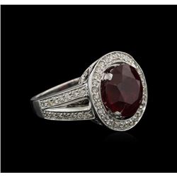 8.12ct Ruby and Diamond Ring - 14KT White Gold