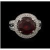 Image 2 : 8.12ct Ruby and Diamond Ring - 14KT White Gold