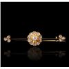 Image 1 : 14KT Yellow Gold 0.48ctw Diamond Pin