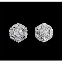 4.69ctw Diamond Earrings - 14KT White Gold