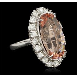 14KT White Gold 14.80ct GIA Cert Morganite and Diamond Ring