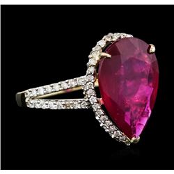 14KT Yellow Gold 5.42ct Ruby and Diamond Ring