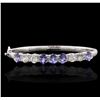 Image 1 : 14KT White Gold 3.85ctw Tanzanite and Diamond Bracelet