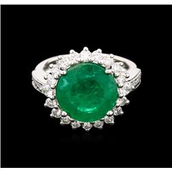 5.19ct Emerald and Diamond Ring - 18KT White Gold