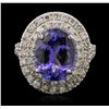 Image 2 : 14KT White Gold 5.29ct Tanzanite and Diamond Ring