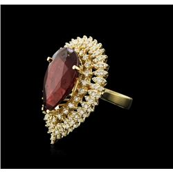 14KT Yellow Gold 15.72ct Ruby and Diamond Ring