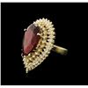 Image 1 : 14KT Yellow Gold 15.72ct Ruby and Diamond Ring