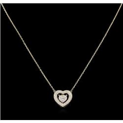 0.72ctw Diamond Heart Necklace - 14KT Yellow Gold