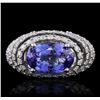Image 2 : 14KT White Gold 3.11ct Tanzanite and Diamond Ring