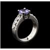 Image 3 : 1.38ct Tanzanite and Diamond Ring - 14KT White Gold