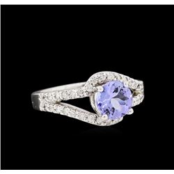 1.16ct Tanzanite and Diamond Ring - 14KT White Gold