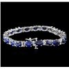Image 2 : 14KT White Gold 17.15ctw Sapphire and Diamond Bracelet