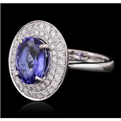 18KT White Gold 3.25ct Tanzanite and Diamond Ring