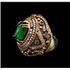 Image 2 : 12.48ct Green Crystal and Multi Gemstone Ring - 925 SILVER