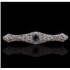 Image 1 : 18KT White Gold 1.58ct Sapphire and Diamond Brooch