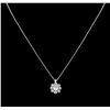 Image 1 : 1.30ctw Diamond Pendant With Chain - 14KT White Gold