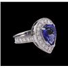 Image 1 : 3.43ct Tanzanite and Diamond Ring - 14KT White Gold