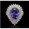 Image 2 : 14KT White and Yellow Gold 6.89ct Tanzanite and Diamond Ring