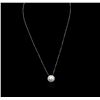Image 2 : 14KT White Gold Pearl and Diamond Pendant With Chain