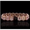 Image 3 : 14KT Rose Gold 14.40ctw Multi-Color Sapphire and Diamond Bracelet