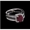 Image 1 : 2.22ct Ruby and Diamond Ring - 14KT White Gold