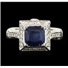 Image 2 : 14KT White Gold 2.47ct Sapphire and Diamond Ring