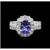 Image 2 : 1.72ct Tanzanite and Diamond Ring - 14KT White Gold