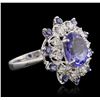 Image 1 : 14KT White Gold 3.43ctw Tanzanite and Diamond Ring