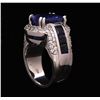Image 6 : 14KT White Gold GIA Certified 11.29ctw Sapphire and Diamond Ring