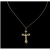 Image 2 : 14KT Yellow Gold Cross Pendant With Chain