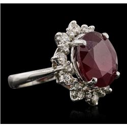 14KT White Gold 8.81ct Ruby and Diamond Ring