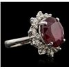 Image 1 : 14KT White Gold 8.81ct Ruby and Diamond Ring