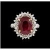 Image 2 : 8.00ct Ruby and Diamond Ring - 14KT Yellow Gold