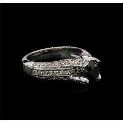 1.86ctw Black Diamond Ring - 14KT White Gold