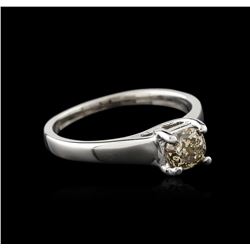 14KT White Gold 0.75ct Round Cut Fancy Brown Diamond Solitaire Ring