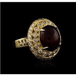 14KT Yellow Gold 9.58ct Ruby and Diamond Ring