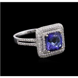 2.73ct Tanzanite and Diamond Ring - 14KT White Gold