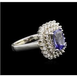 2.05ct Tanzanite and Diamond Ring - 14KT White Gold