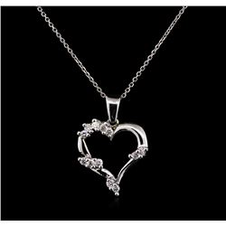 0.44ctw Diamond Pendant With Chain - 14KT White Gold