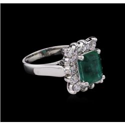 2.77ct Emerald and Diamond Ring - 14KT White Gold