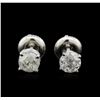 Image 1 : 1.08ctw Diamond Stud Earrings - 14KT White Gold