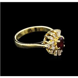 0.54ct Ruby and Diamond Ring - 14KT Yellow Gold