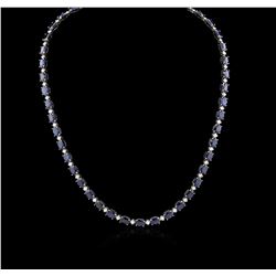 14KT White Gold 37.72ctw Sapphire and Diamond Necklace