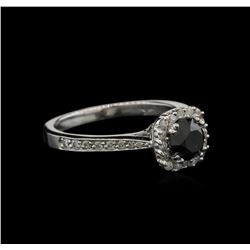 1.13ctw Black Diamond Ring - 14KT White Gold