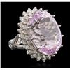 Image 1 : 14KT White Gold 40.04ct GIA Certified Kunzite and Diamond Ring