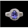 Image 2 : 2.01ct Tanzanite and Diamond Ring - 18KT White Gold