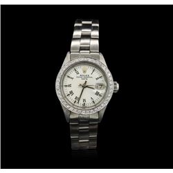 Rolex Stainless Steel Diamond Date Ladies Watch