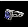 Image 1 : 14KT White Gold 1.27ct Tanzanite and Diamond Ring