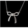 Image 1 : 14KT White Gold Bow Necklace
